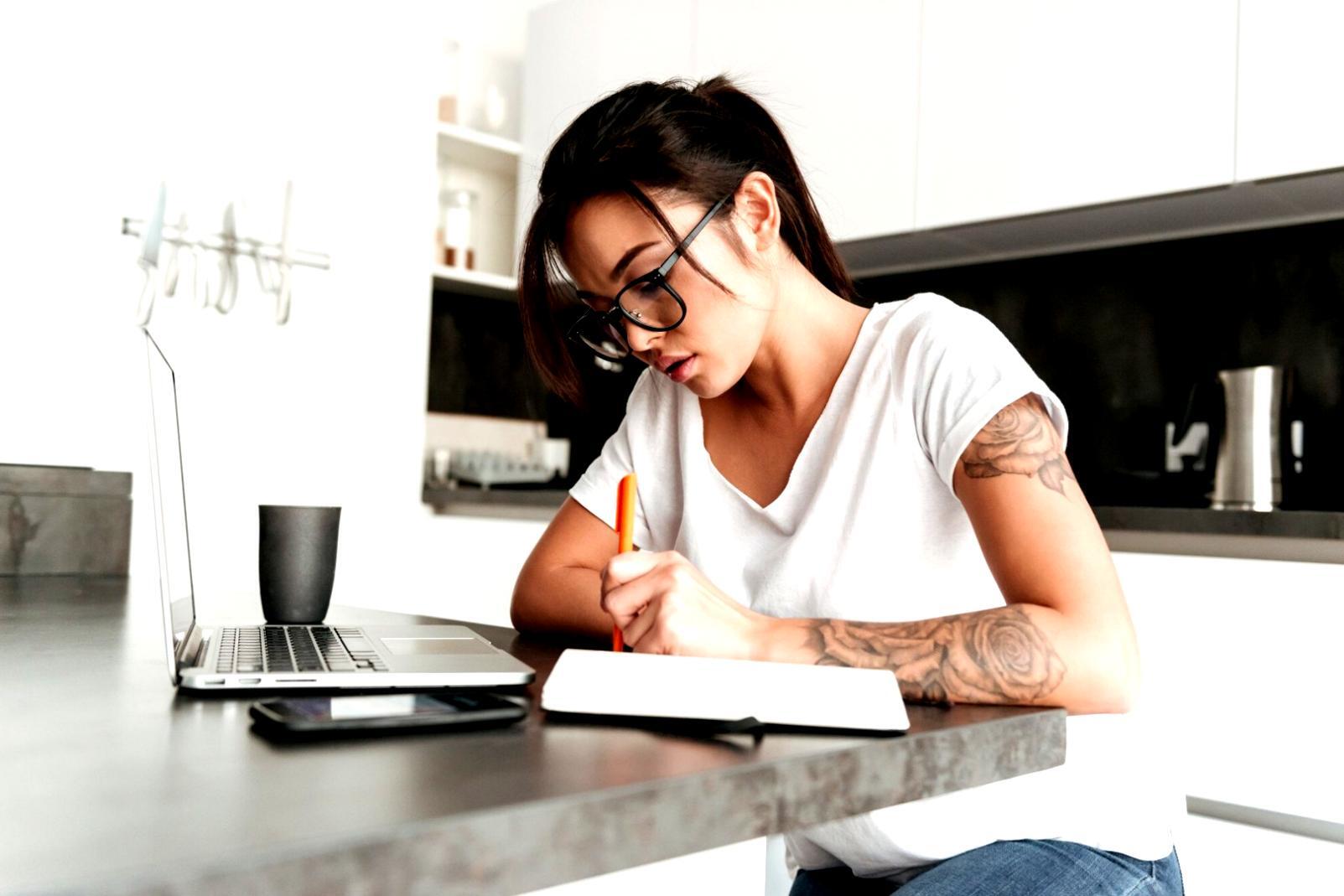 Business owner reviewing financial statements